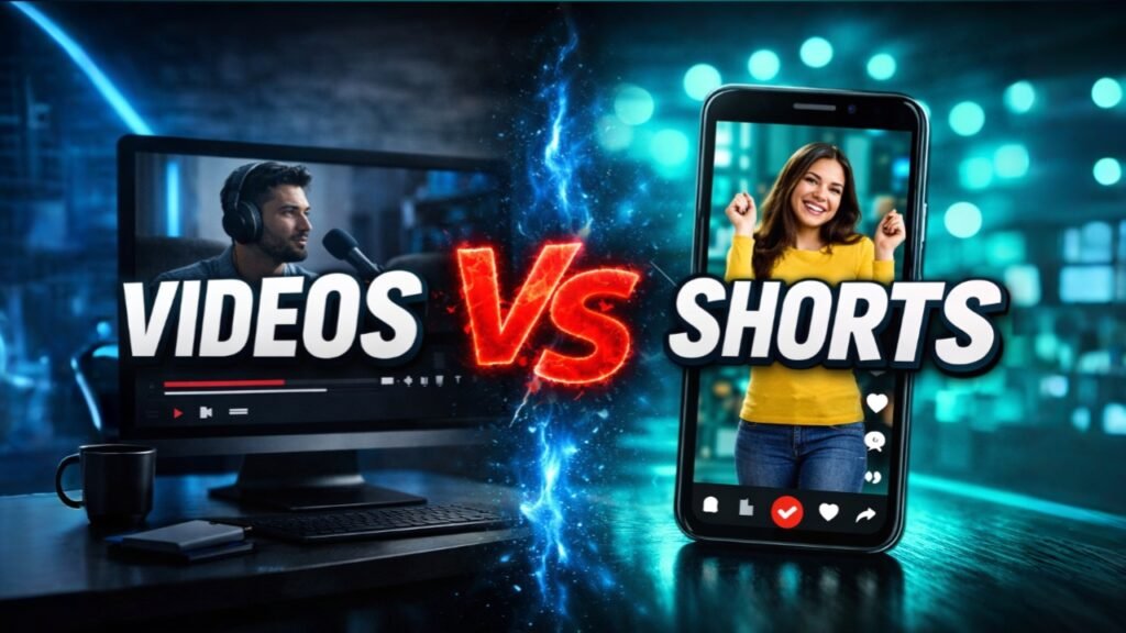 Videos vs shorts YouTube channel